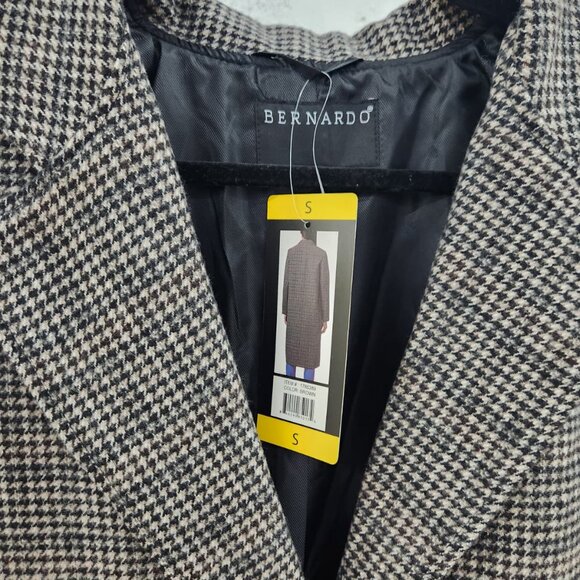 NWT Bernardo Women’s Microhoundstooth Wool Duster Coat Brown Size S - Picture 6 of 9